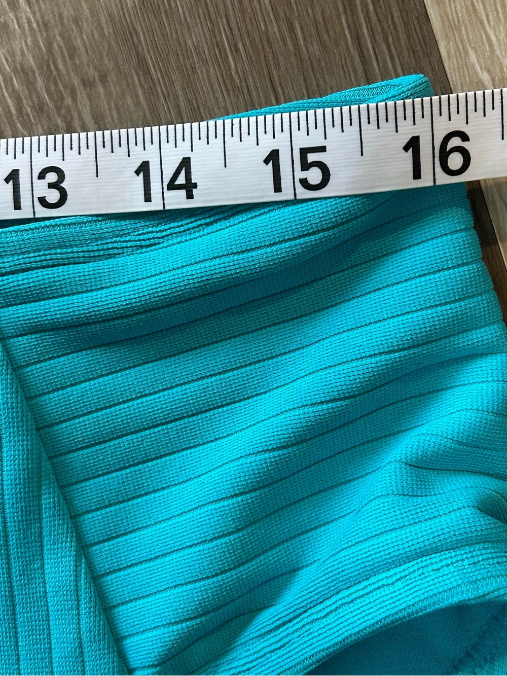 Turquoise Ribbed Mid-Waist Bikini Bottom - Picture 6 of 7